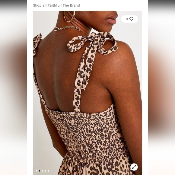 Faithfull The Brand Elsa Leopard Print Jumpsuit, Sz 4 - Picture 5 of 16